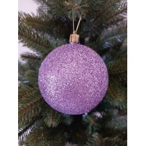 Новогодний шар "Блестки" Ø80мм фиолетовый, цена за набор 4шт